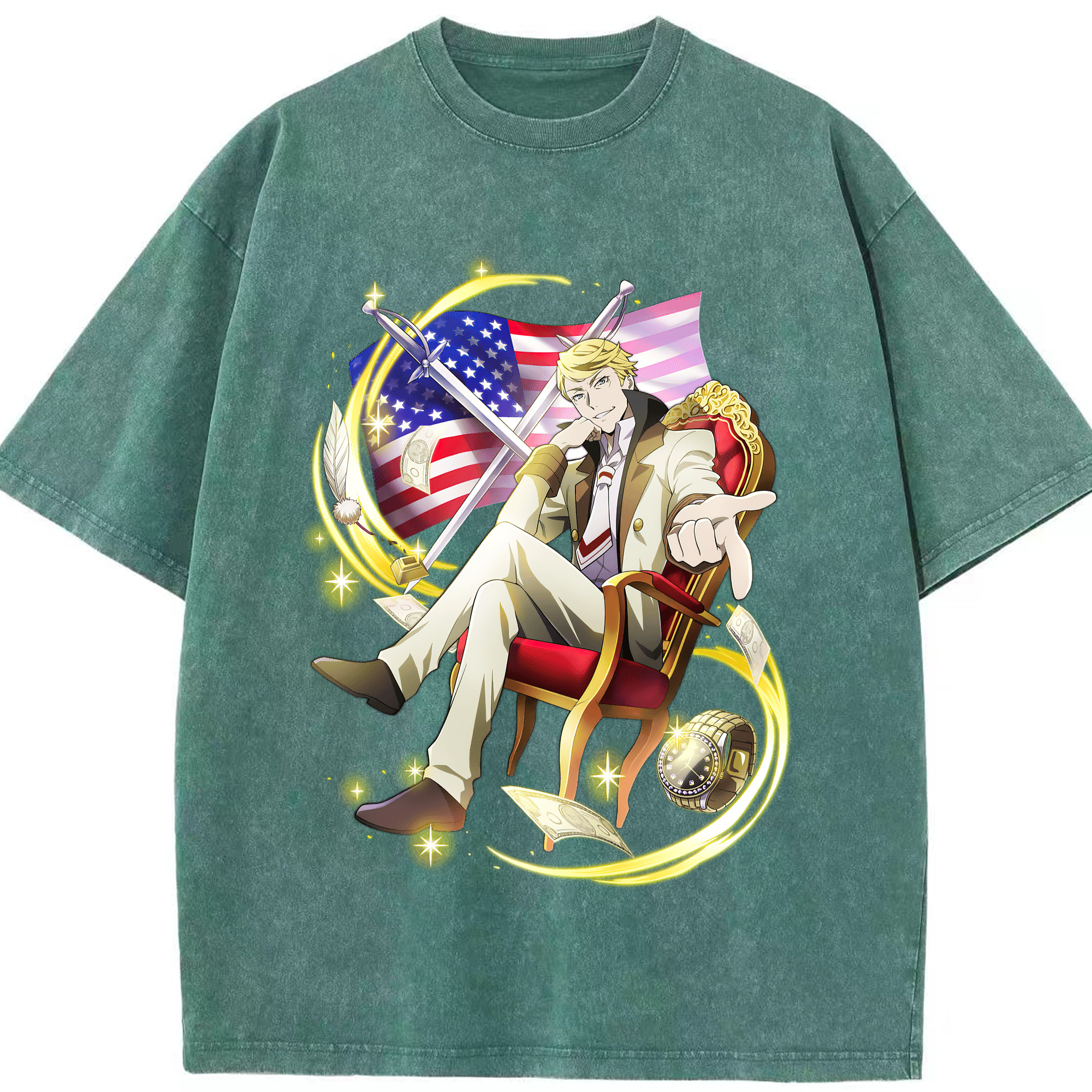 （画像用） 文豪ストレイドッグス Bungo Stray Dogs 綿100% ヴィンテージ風 半袖Tシャツ（フロントプリント）